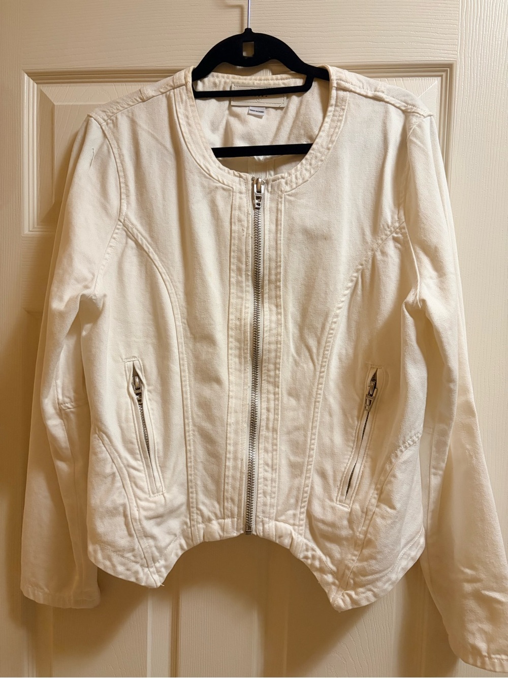 Blank NYC White Zip-Front Jean Jacket